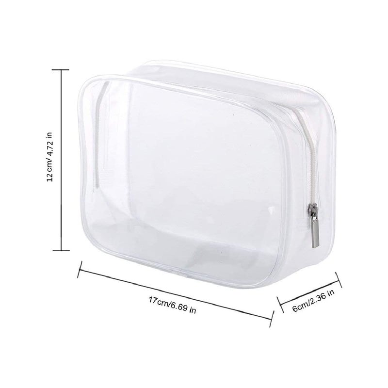 BEFORYOU 6 Pack Clear Toiletry Carry Pouch with Zipper Portable Plastic Waterproof Cosmetic Bag TSA Approved for Vacation Travel Bathroom and Organizing (White, Small) - Image 2